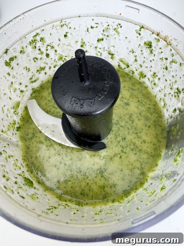 Cilantro lime dressing after processing.