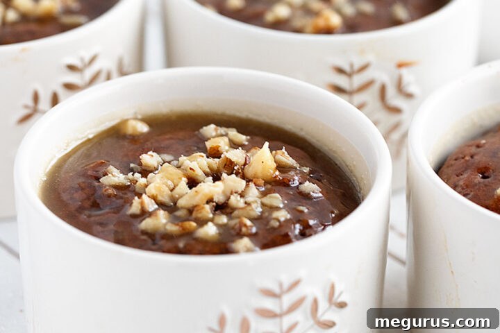 Gingerbread sticky toffee pudding in ramekins.