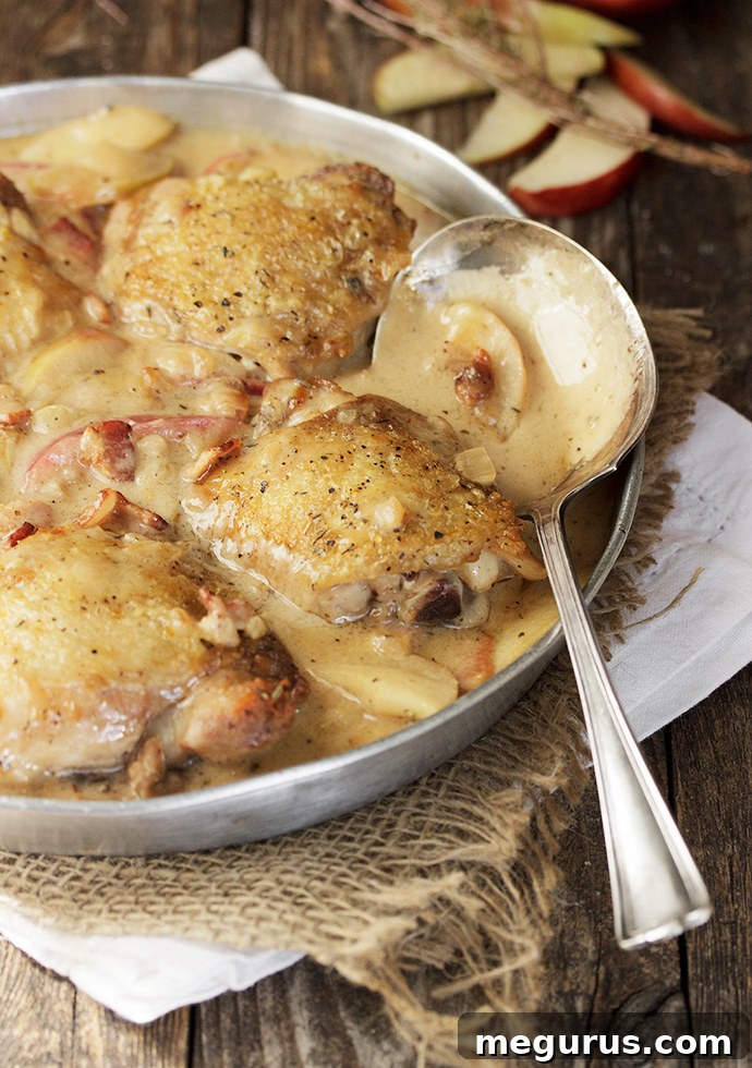 Chicken Thighs with Apples and Bacon