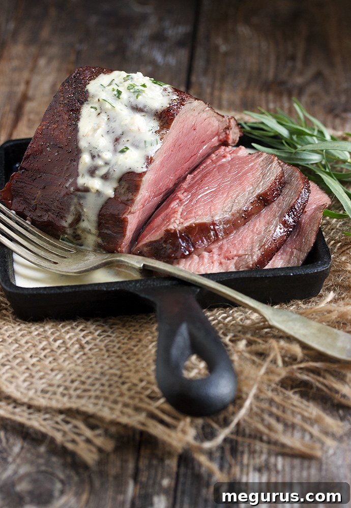 Reverse-Seared Chateaubriand with Bernaise Sauce