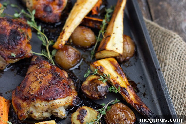 sheet pan honey mustard chicken on sheet pan