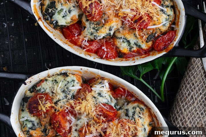 ricotta spinach gnudi in baking dishes