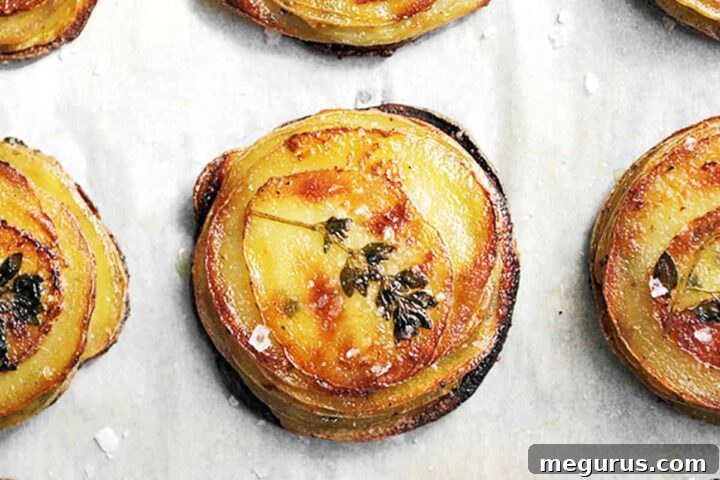 mini pommes Anna on parchment