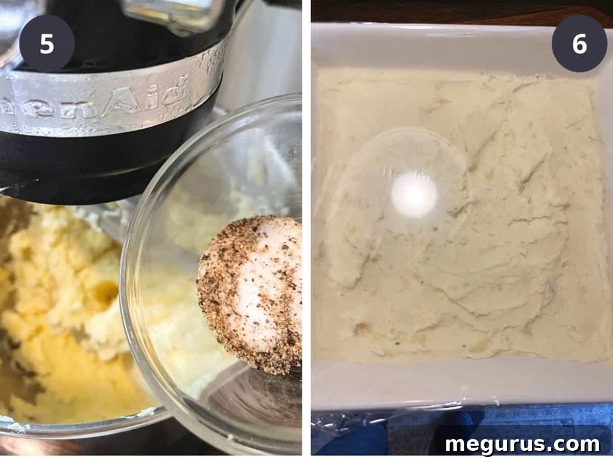 photo collage for steps to make make ahead mashed potatoes 2