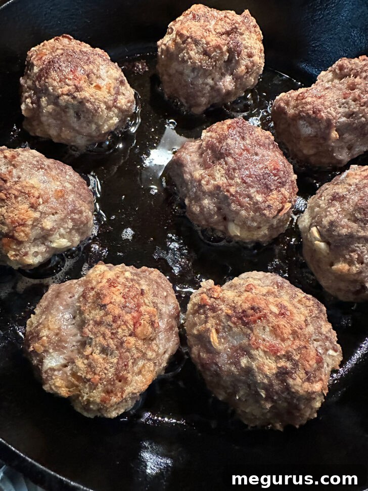 meatballs after baking