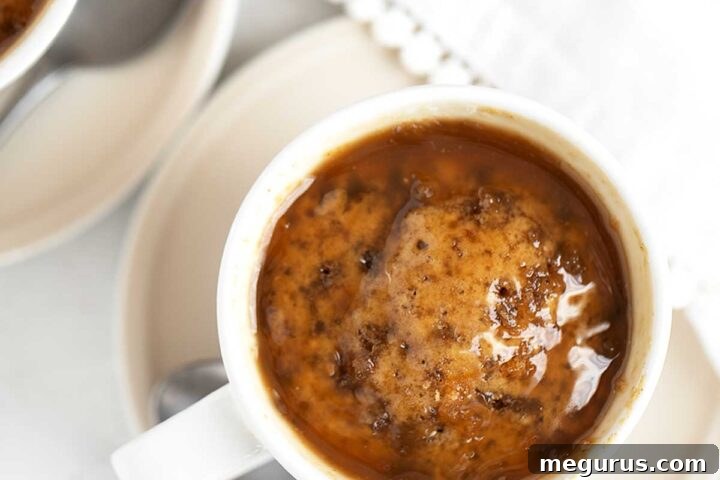 Microwave sticky toffee puddings in coffee cups