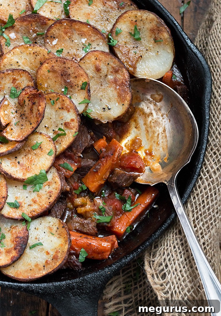 Warm Spiced Beef Hot Pot - delicious, hearty and one-pan easy to prepare!