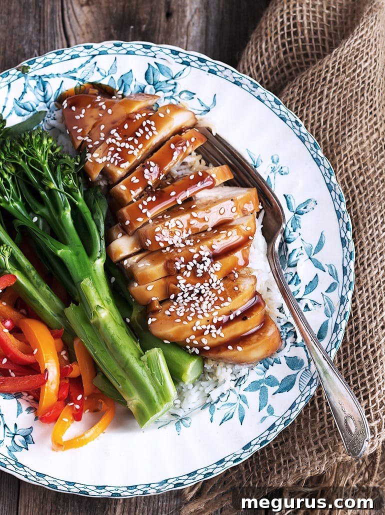 Easy Teriyaki Chicken Breasts ready to be served