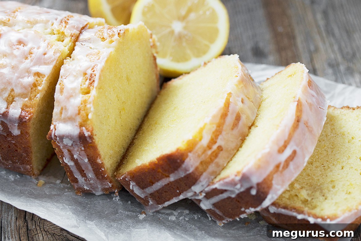 Deliciously moist Glazed Lemon Pound Cake Loaf, perfectly baked and ready to be glazed