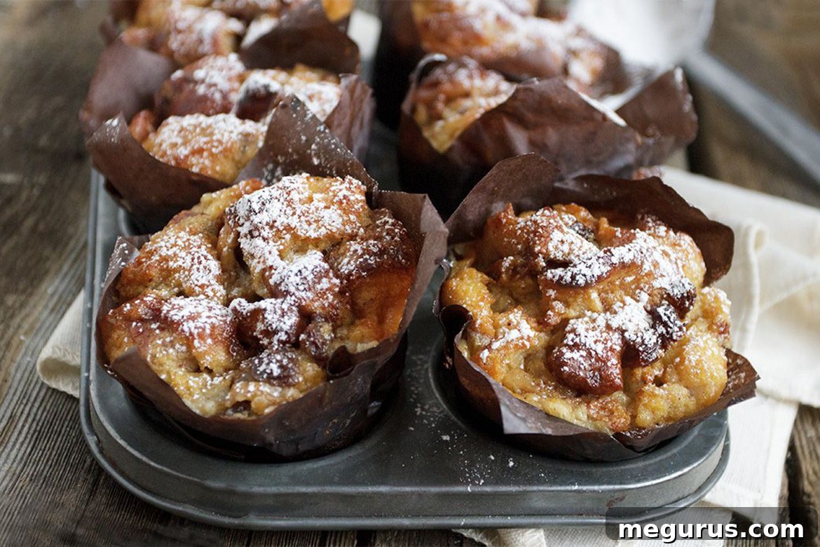 Delicious Bread Pudding Muffins on a plate, ready to be enjoyed