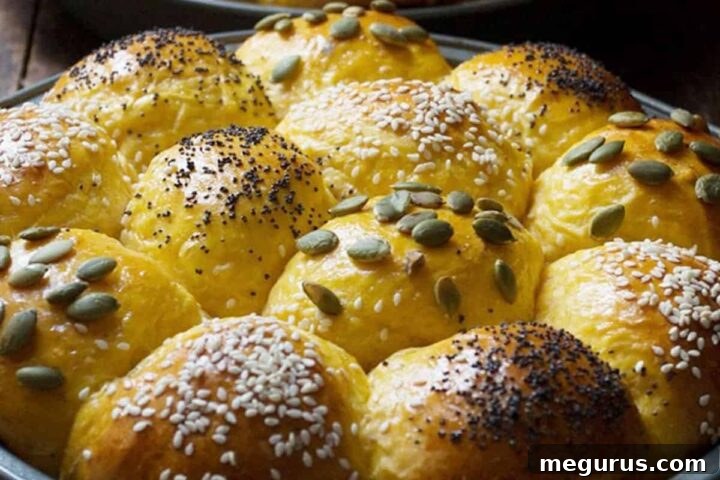 honey pumpkin rolls in baking pans