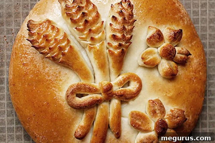 Bulgarian Christmas bread on parchment paper