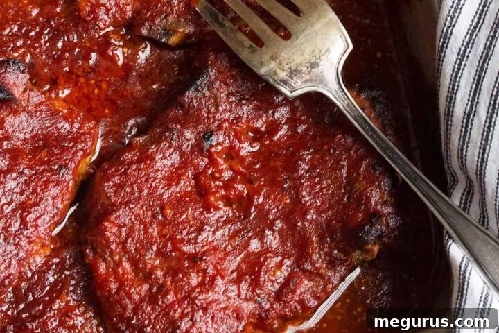 St. Louis style BBQ pork chops in baking pan
