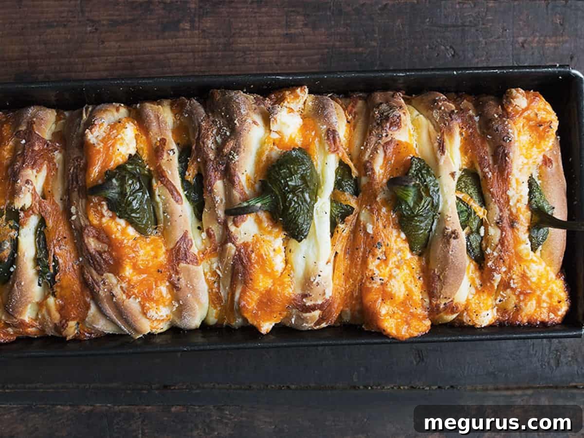 jalapeno popper pull apart bread in pan