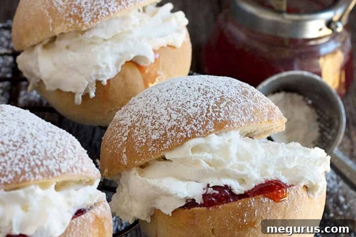 Cornish Splits, sliced and filled with jam and cream.