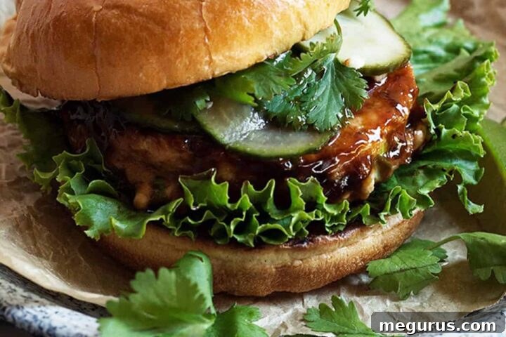 teriyaki salmon burger on plate