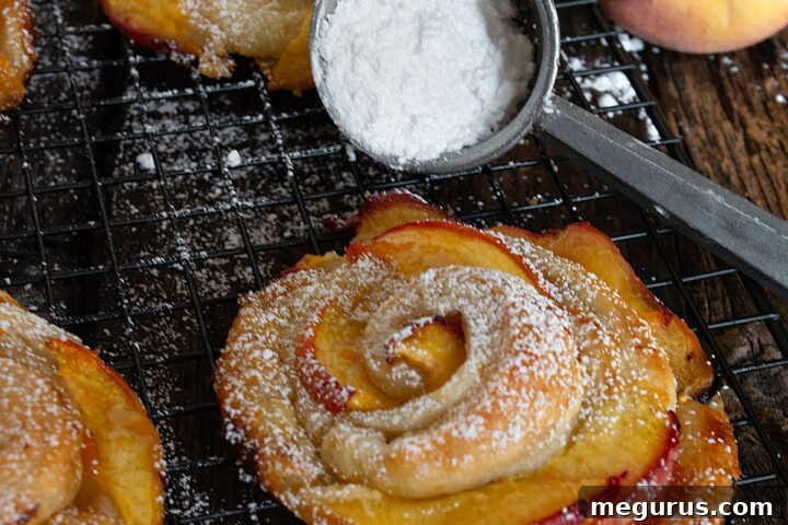 peach pastry on cooling rack