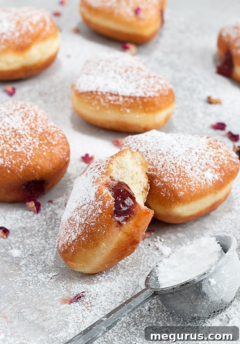 Heart-Shaped Jam-Filled Yeast Donuts