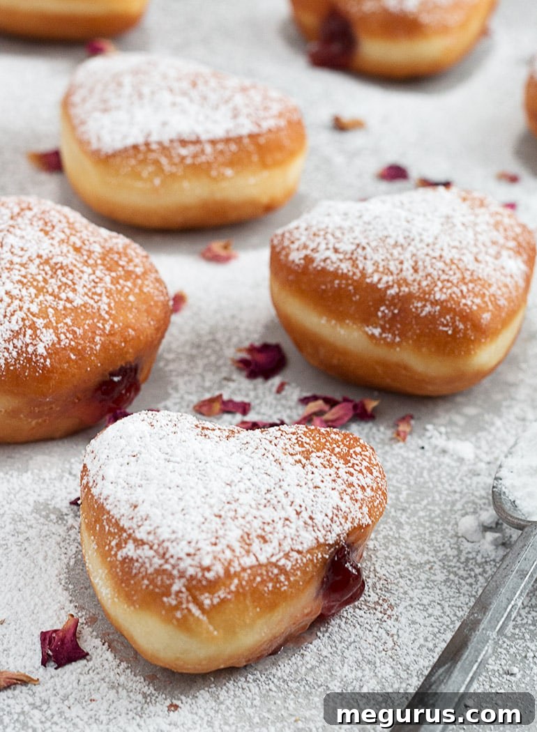 Heart-Shaped Jam-Filled Yeast Donuts