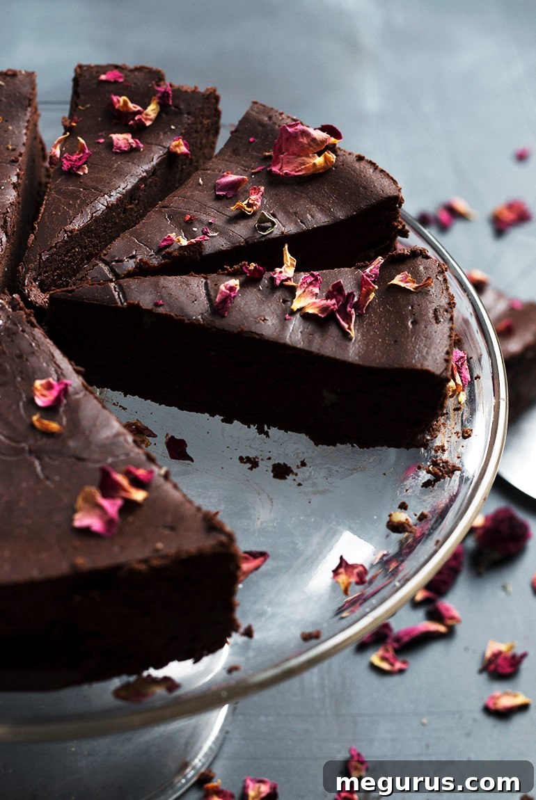 Flourless Chocolate Truffle Cake close up