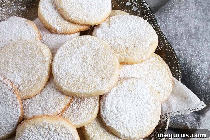 lemon meltaways stacked on tray