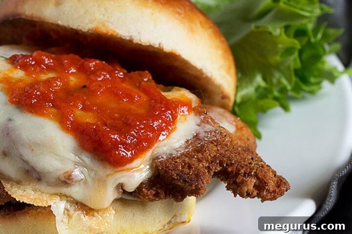 chicken parm sandwich on plate