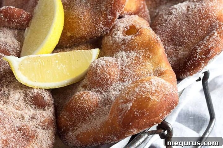 beavertails on platter with lemon wedges