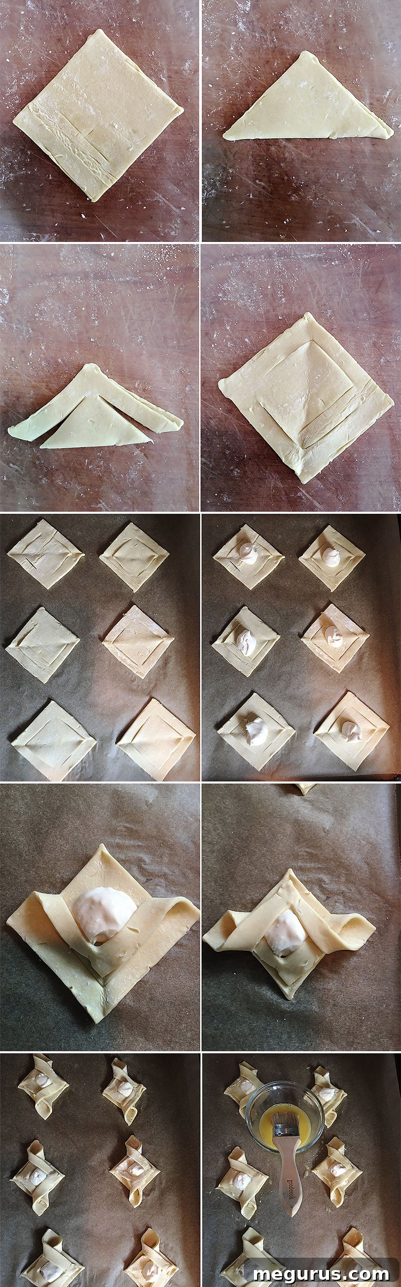 how to shape puff pastry appetizers