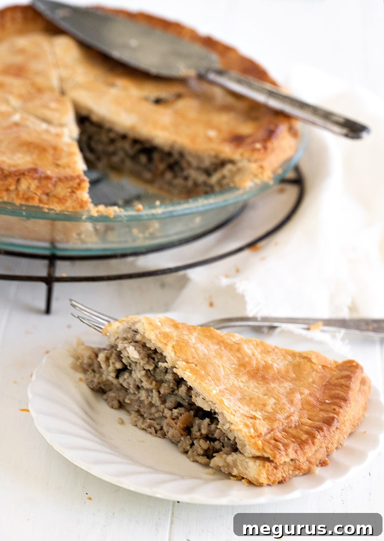 tourtiére sliced