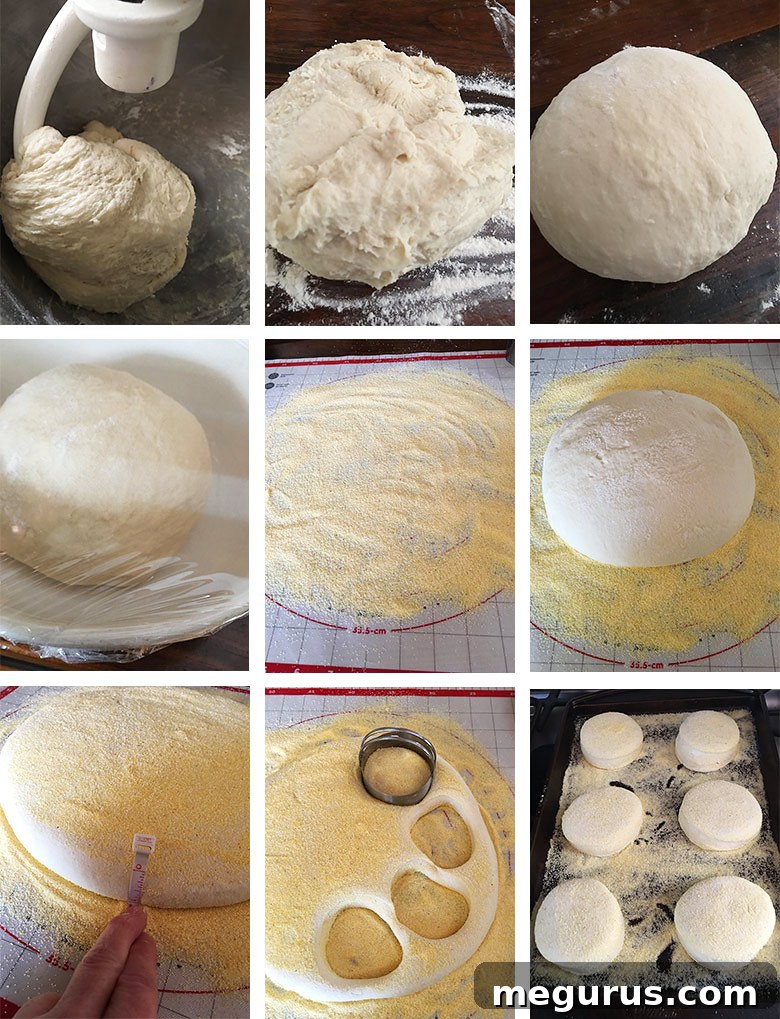 step by step photos of making english muffins