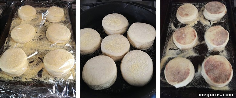 step by step photos of making english muffins