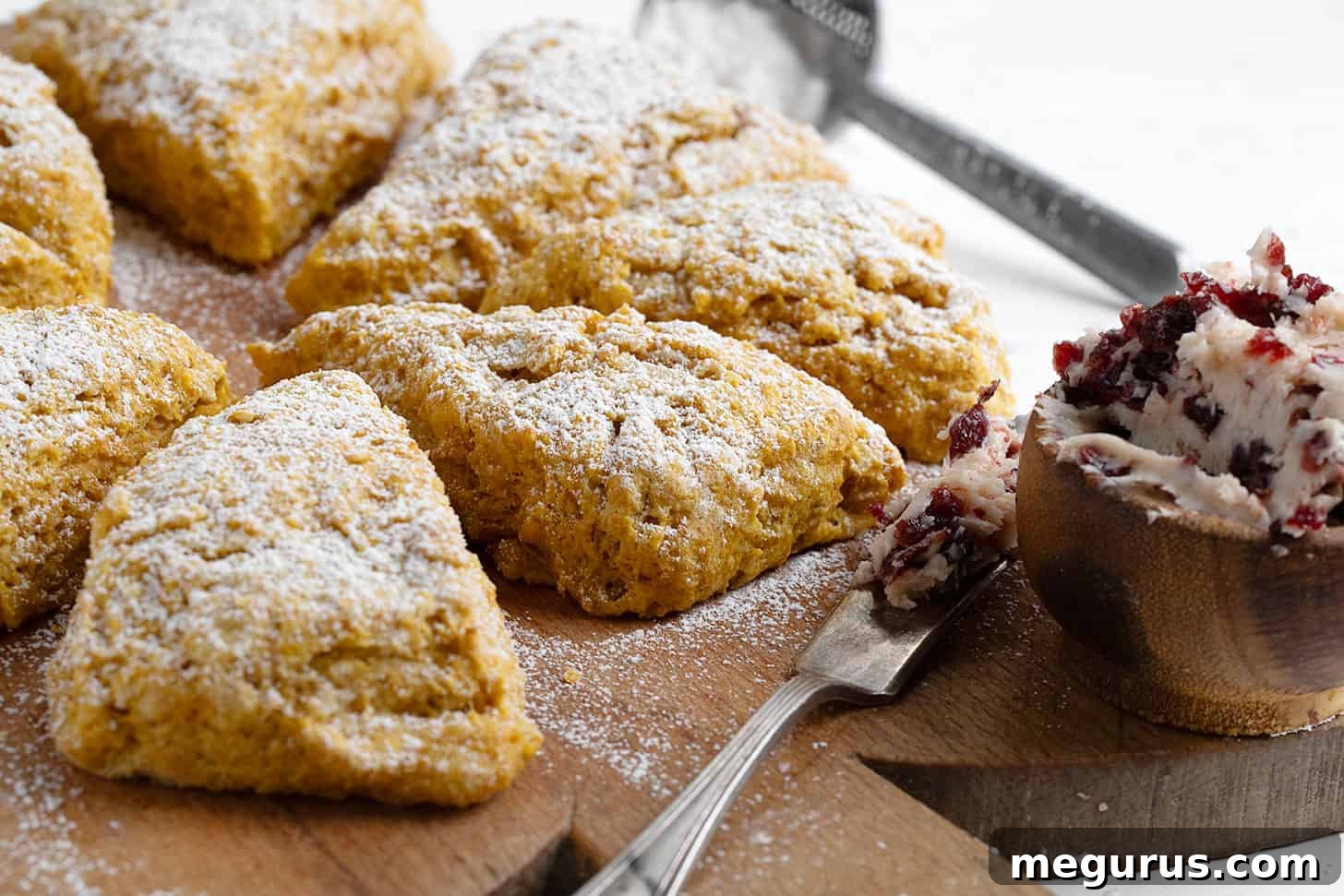 pumpkin scones served with cranberry butter