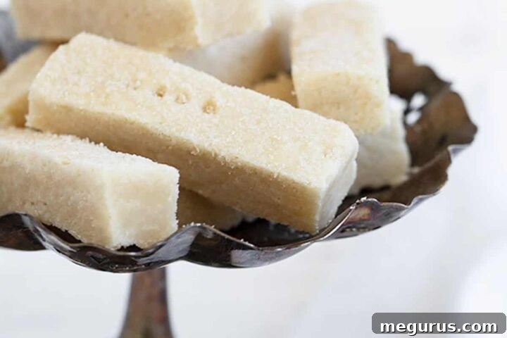 Easy Sheet Pan Shortbread Cookies on a Vintage Silver Tray