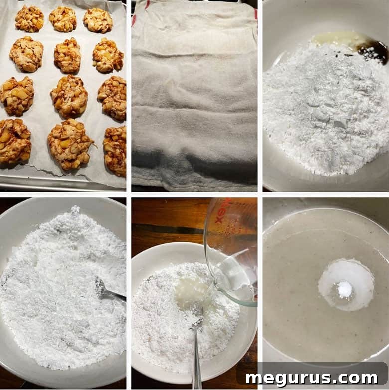 photo collage of steps to make apple fritters 3