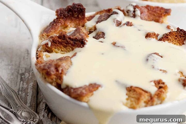 Cinnamon Crunch Bread Pudding with Crème Anglaise