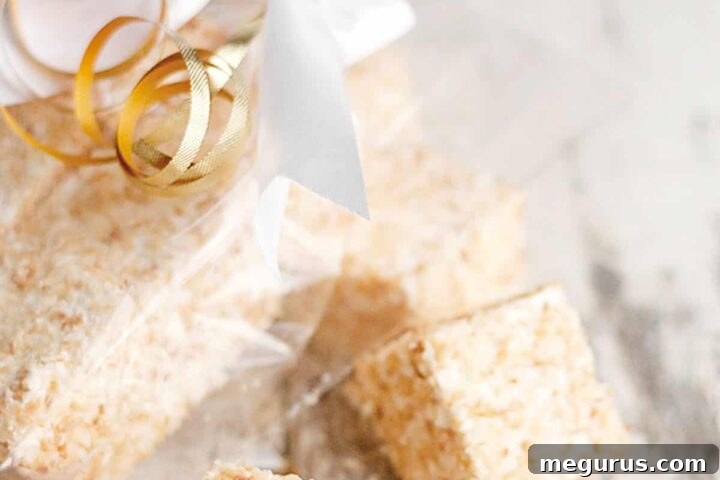 coconut marshmallows in plastic gift bag
