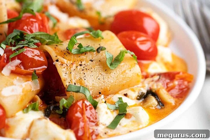Pasta alla Sorrentina on plate with fork