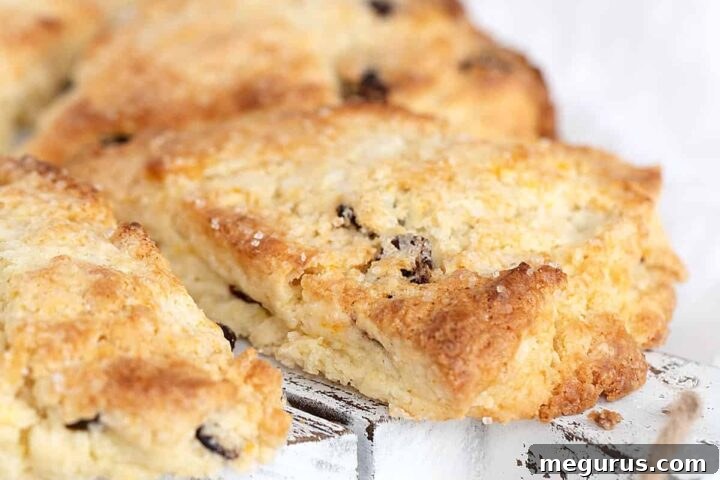 Cranberry Orange Cream Cheese Scones on a wooden tray