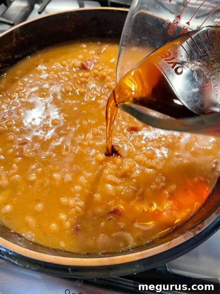 Adding additional maple syrup at the end.