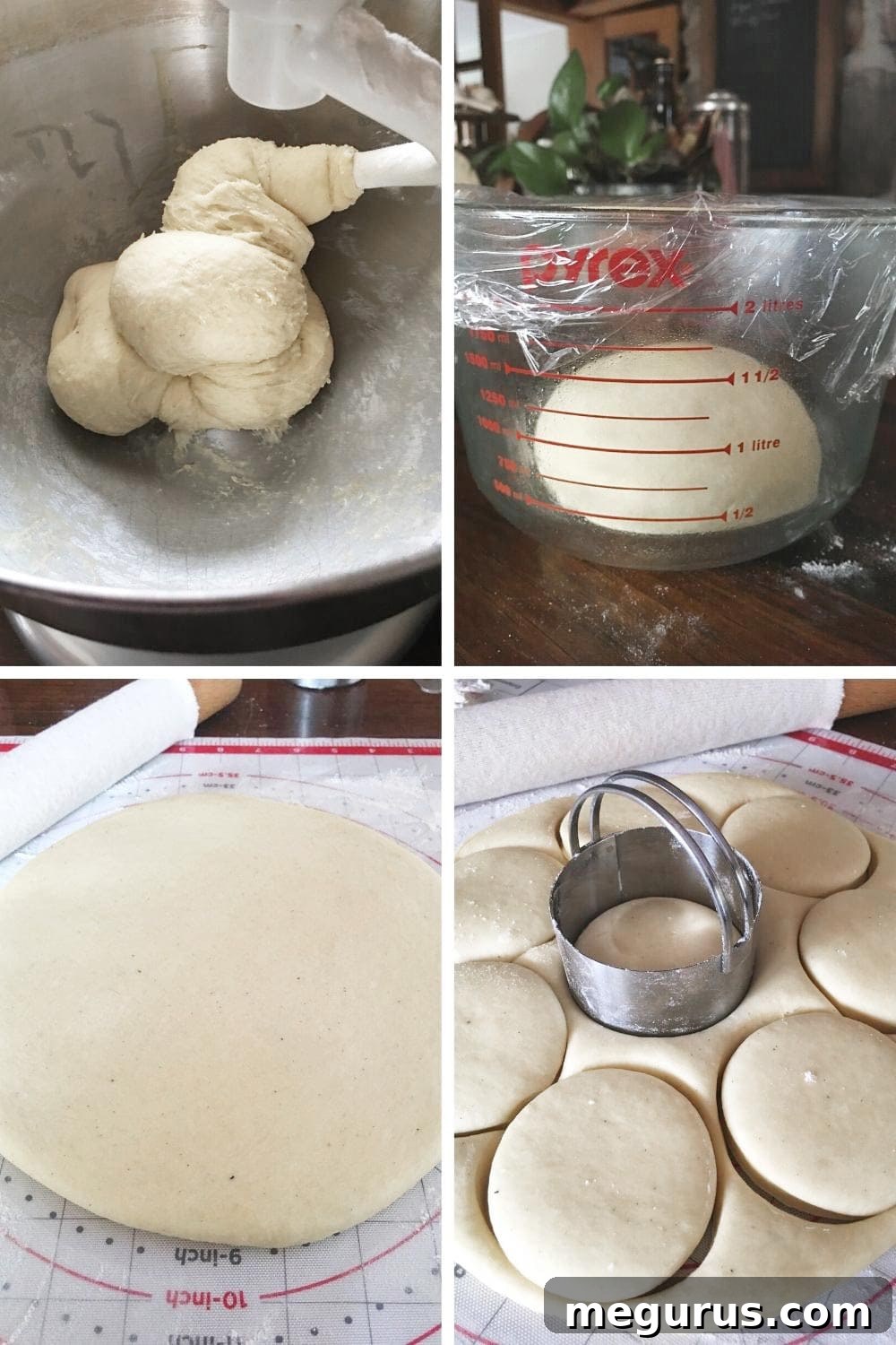 Freshly mixed paczki dough in a bowl, ready for its first rise.
