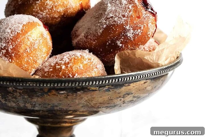Authentic Polish Paczki on a silver stand