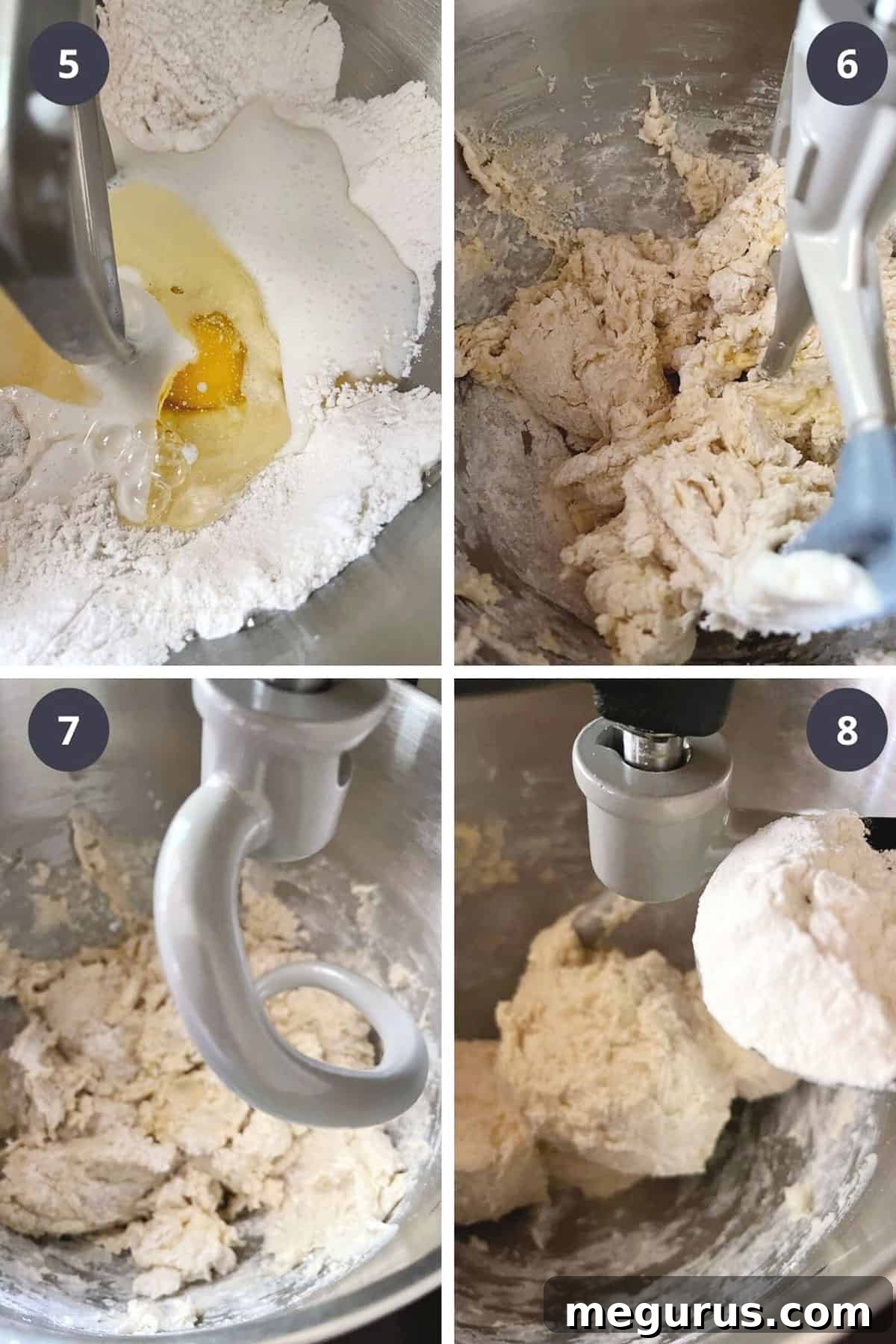 photo collage of steps to make buttermilk bread 2