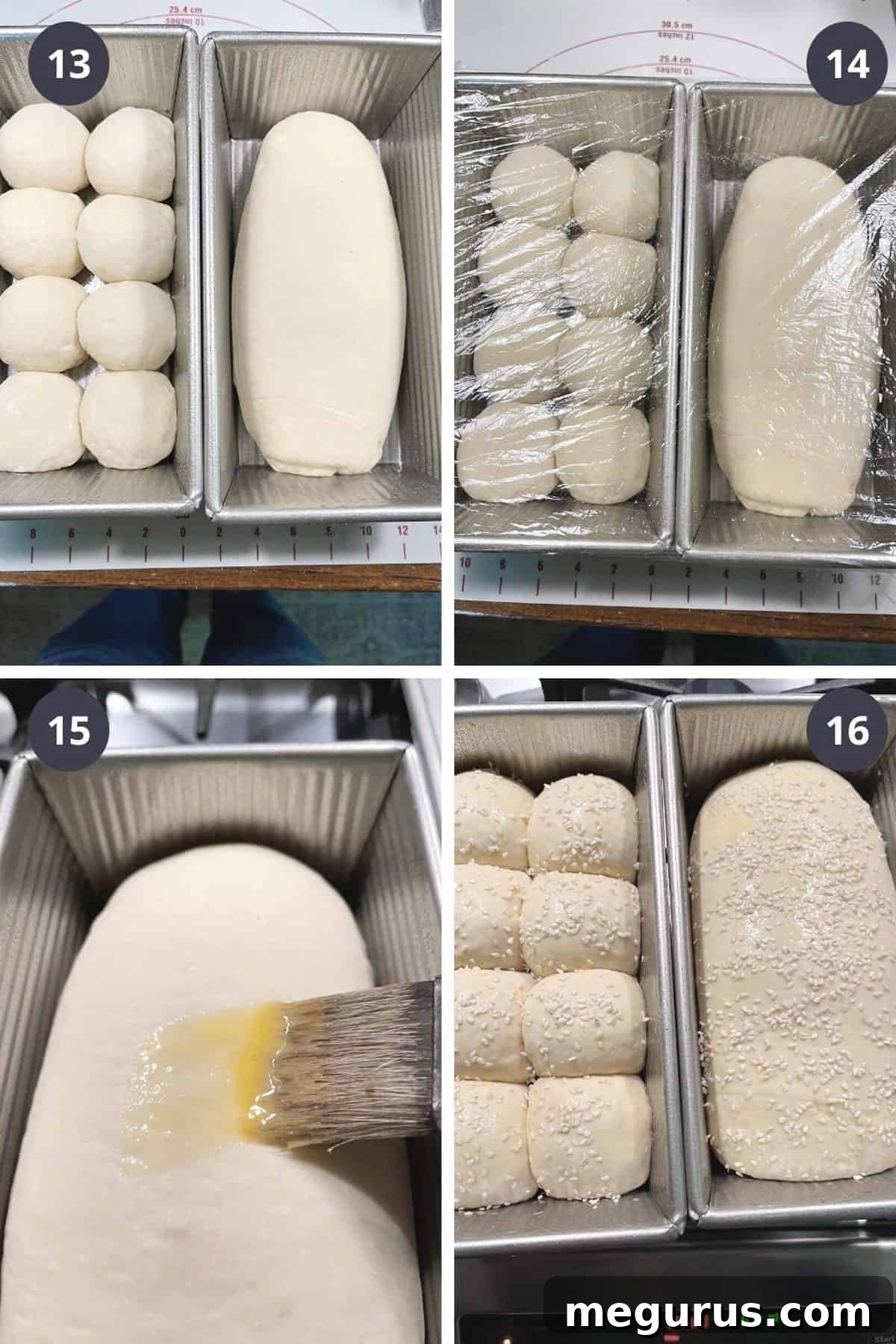 photo collage of steps to make buttermilk bread 4
