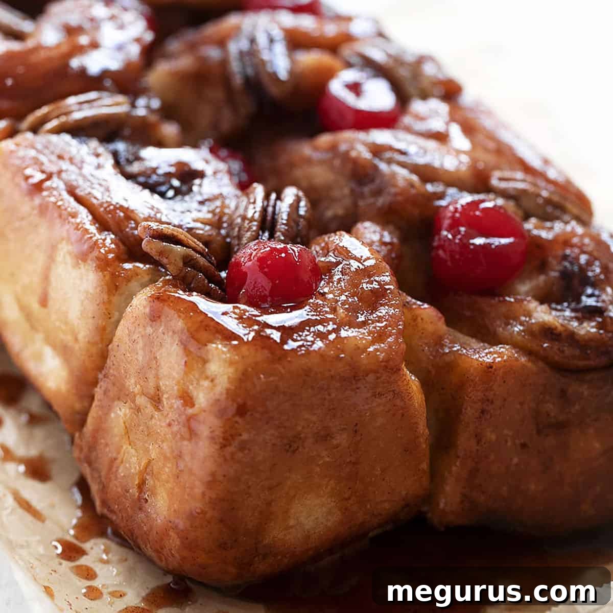 Chelsea bun loaf on parchment paper
