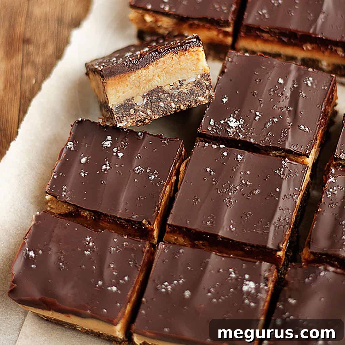 peanut butter Nanaimo bars sliced