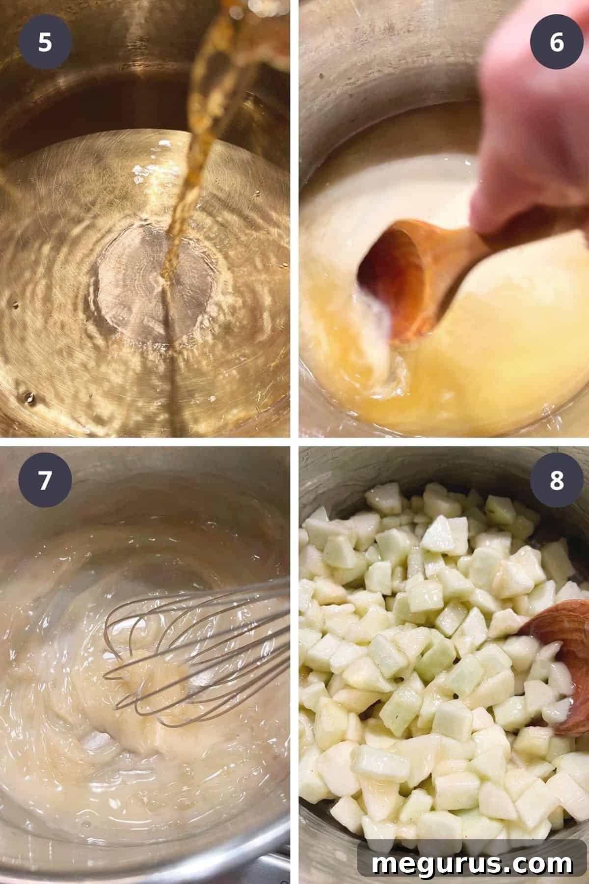 photo collage of steps to make French apple cake 2