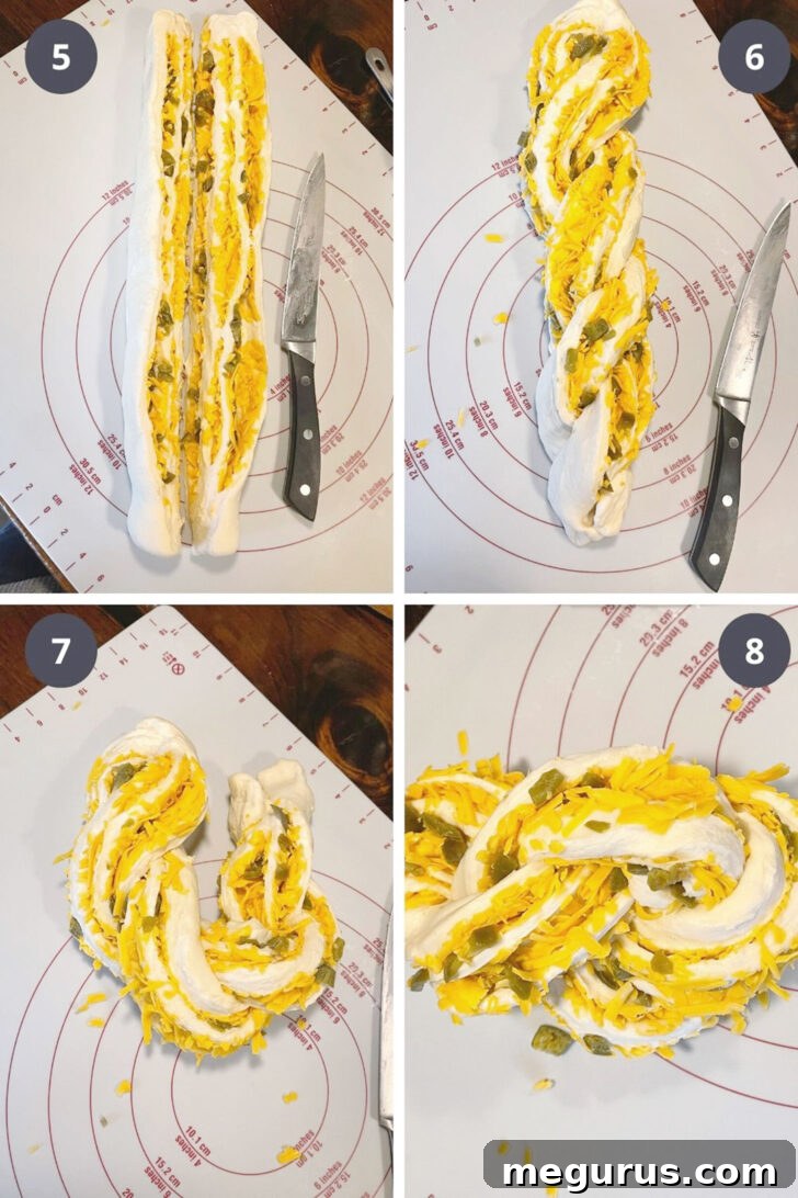 photo collage of steps to make Jalapeno Cheese Bread 2