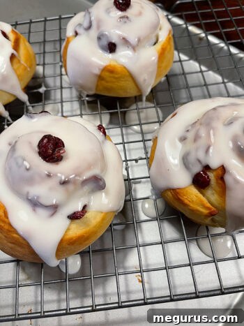 Glazed cranberry lemon buns