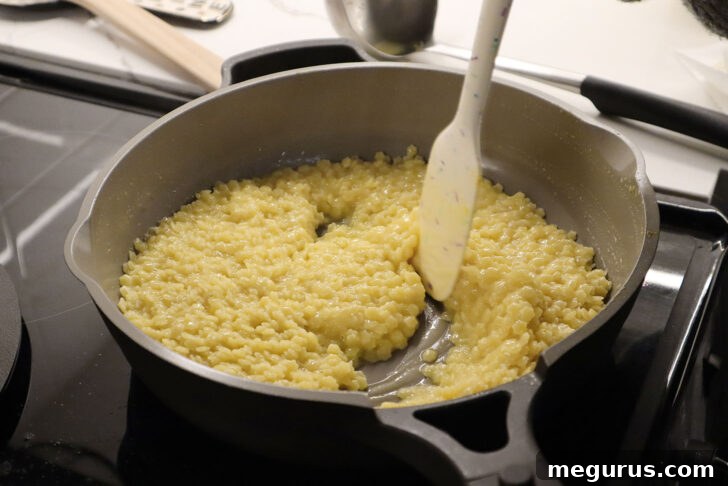 broth being absorbed in pot