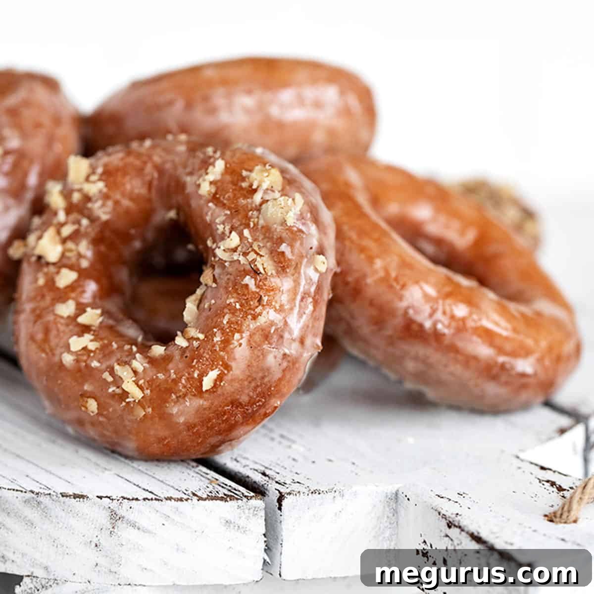 maple donuts on white tray